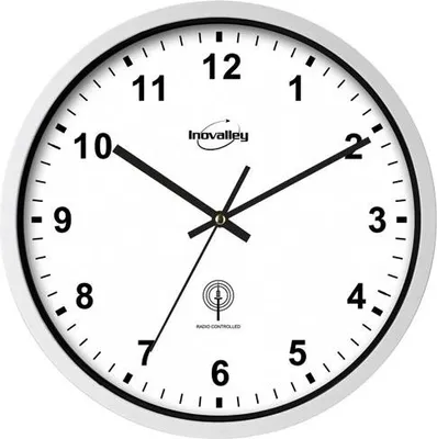 Image de Horloge analogique radio-pilotée blanche