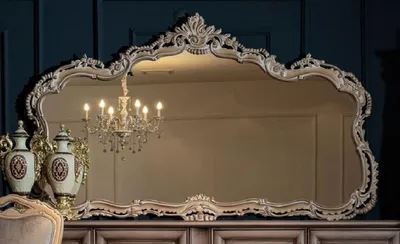 Produktbild von Casa Padrino Luxus Barock Spiegel Naturfarben - Prunkvoller Massivholz Wandspiegel im Barockstil - Barock Möbel