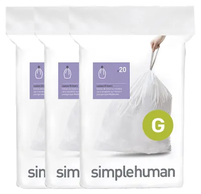 Zdjęcie produktu dla Wkłady do pojemników 3 x 20 sztuk - rozmiar G 30L / simplehuma