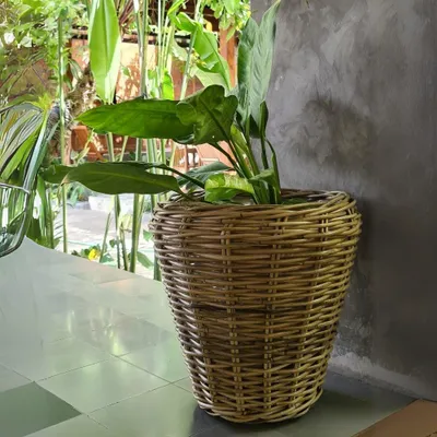 Produktbild von Natur Rattan Pflanzkorb AMRUM Kubu Grey ca.H30cm Pflanztopf
