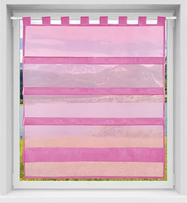Produktbild von Gardine Raffoptik mit Schlaufe, Größe: 90x110cm, Farbe: Pink