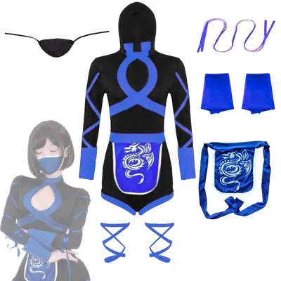 Obrázek produktu pro Hopki Dívčí kostým Ninja modrý 146-152 cm