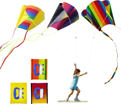 Productafbeelding van Vlieger 3 kleuren, regenboogvlieger, scheurbestendig polyester, voor buitengebruik