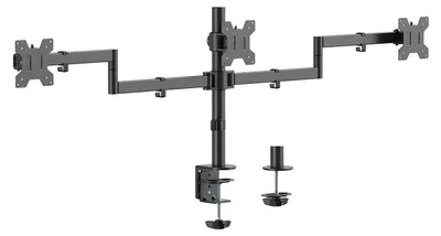 Immagine prodotto di Supporto monitor da scrivania - Per 3 monitor - 13 - 27 pollici - 10 kg per braccio - VESA 100 x 100 - Nero