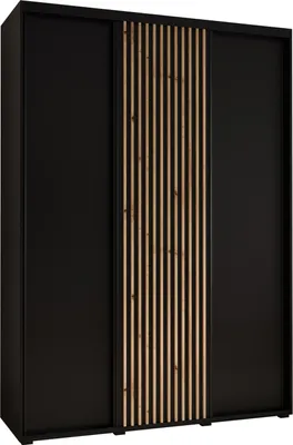 Produktbild von MEBLE KRYSPOL Sapporo 1 Schrank mit 3 Schiebetüren - 205,2x180x45 cm - Schwarz Schwarz Artisan