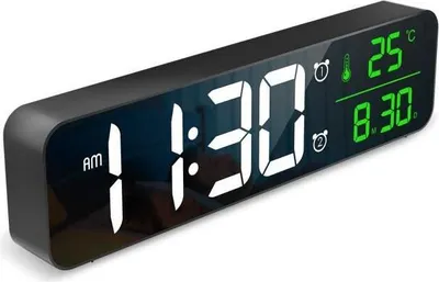 Produktbild von Digitale LED-Uhr, Wandwecker für das Wohnzimmer, großes 10,5-Zoll-Display, 2 Alarme, 6 einstellbare Helligkeitsstufen