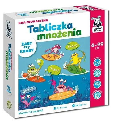Obrázok produktu pre Gra edukacyjna Kapitan Nauka Tabliczka mnożenia Żaby czy kraby