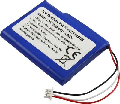 Productafbeelding van Avizar, lithium-ion batterij voor TomTom VIA 1505T, 3,7V, compatibel met model KL1, 950mAh, blauw