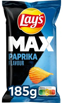 Produktbild von Lay's Max Superchips Paprika, 185 g – Knusprige Kartoffelchips mit Paprika-Geschmack