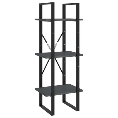 Obrázok produktu pre vidaXL Regál na knihy 3 police sivý 40x30x105 cm masívne borovicové drevo