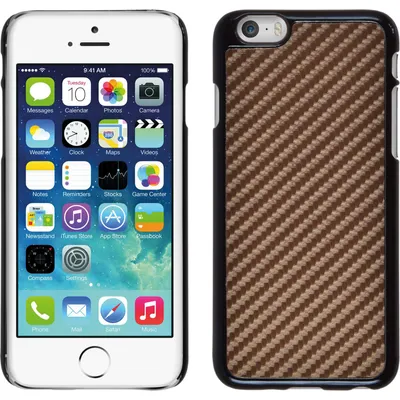 Produktbild von PhoneNatic Case kompatibel mit Apple iPhone 6s / 6 - Hülle bronze Carbonoptik Hard-case + 2 Schutzfolien