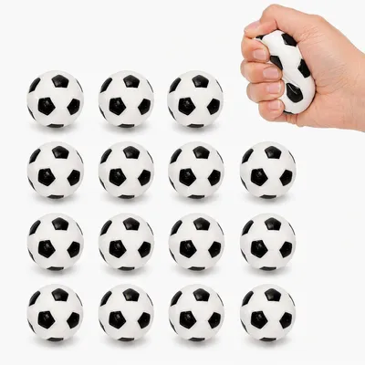 Productafbeelding van Voetbal - Set van 15 - Stressballen - 6 cm - Anti-stressballen - Schuimballen - Anti-stress voor kinderen en volwassenen