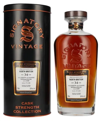 Produktbild von North British 34 Jahre - 1991/2025 - Signatory Vintage - Cask Stength - Oloroso Sherry Butt - Cask #262085 - Lowland Single Grain Scotch Whisky