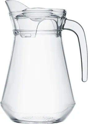 Immagine prodotto di Brocca in vetro, brocca per l'acqua, caraffa in vetro da 1,3 L, coperchio in vetro trasparente, lavabile in lavastoviglie, manico