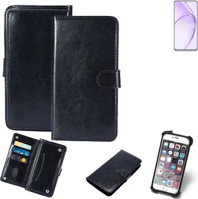 Produktbild von K-S-Trade 360° Hülle kompatibel mit Oppo A3 PKA110 schwarz Kunstleder Case BookCase WalletCase Kunstlederederhülle Handyhülle, Rundumschutz Bumper