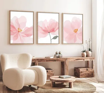 Produktbild von Wallity, Dekoratives gerahmtes MDF-Gemälde (3 Teile), 30 x 40 cm | 100% MDF (3 mm), Rahmen: 100% MASSIVHOLZ (2,5 cm) | Stilvolle Wanddekoration für jedes Zuhause.