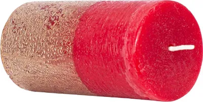 Immagine prodotto di ARÔME Candela rustica, rosso e oro metallizzato
