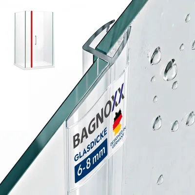 Produktbild von Bagnoxx Duschdichtung Spaltdichtung, 2m, Duschtürdichtung für Duschkabine, 8mm Glasstärke, transparent, Türdichtung für Glas Duschtür im Bad, PVC Duschlippe mit leichter Wölbung