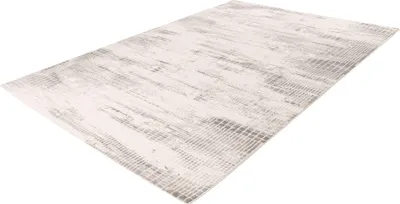 Produktbild von Batucci Napoli Japandi Stil Vloerkleed 80x150 cm Silber Grau 3D Blockmuster Modern Minimalistisch