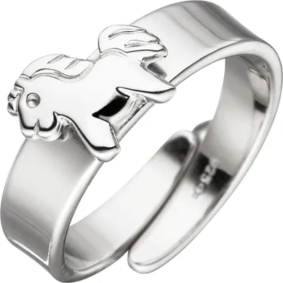 Produktbild von Gr. 46 Kinder Ring Pferd Pony 925 Sterling Silber Silberring Kinderring verstellbar