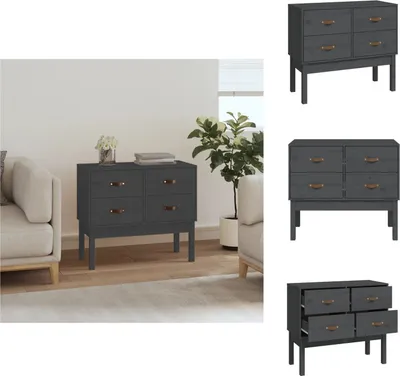 Produktbild von vidaXL Konsolenschrank Grau 90x40x78 cm Massivholz Kiefer -  Sideboards