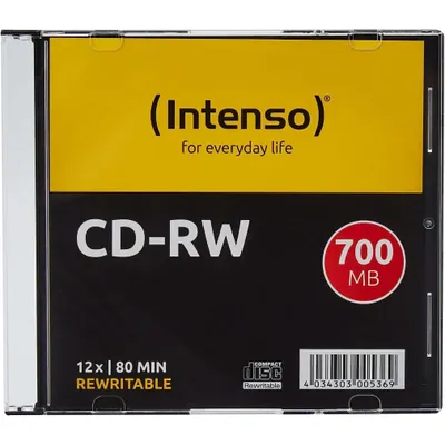 Produktbild von Intenso CD-RW 700MB / 80min, 12x, Slimcase