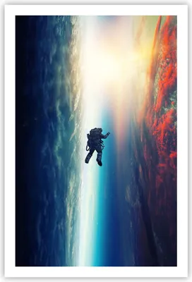 Produktbild von Poster - Poster ohne Rahmen - Kosmos Astronaut Planet - 61x91,5 cm - Wand Bild - Wanddeko - Wandbilder - Kunstposter - Wandposter - Bilder - Kunstdruck - Wanddekoration - Wandbild - P2XPA61x91-5049