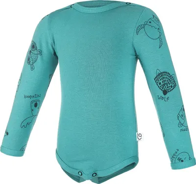 Produktbild von Baby Body DRUCK Outlast® - Dunkeltürkis/Dunkeltürkis Tiere