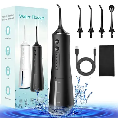Produktbild von Munddusche, 4-Gang Elektrischer Wasserflosser, 300 ml, IPX8, 360°, Tiefenreinigung zwischen den Zähnen