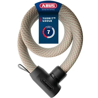 Produktbild von ABUS Kettenschloss YARNIT 4004K - leichtes Textilschloss für Sicherheit an Fahrrad und E-Scooter - flexibles Fahrradschloss mit Sicherheitslevel 7 - Länge 110 cm, beige