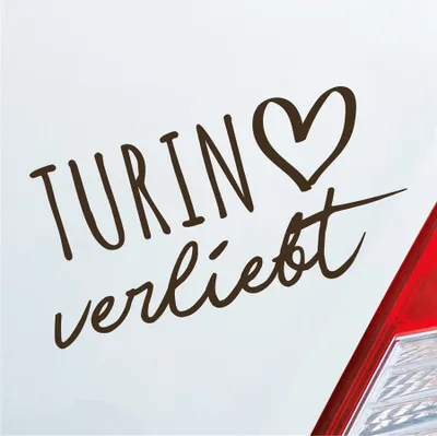 Produktbild von Auto Aufkleber Turin verliebt Herz Stadt Heimat Liebe Car 19x10 cm Braun Sticker Heckscheibenaufkleber