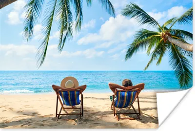 Produktbild von MuchoWow® Poster Strand - Sommer - Palmen 180x120 cm - Fotoplakat