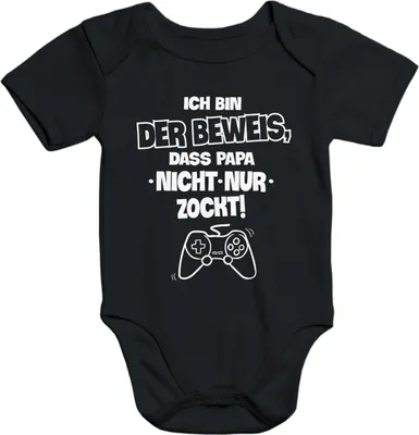 Produktbild von Baby Body Ich bin der Beweis das Papa nicht nur zockt Gamer Zocker Nerd Daddeln Baby Body Moonworks® schwarz 0-3 Monate