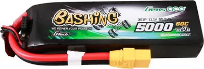 A Gens ace G-Tech 5000mAh 11.1V 3S1P 60C Lipo Akku Pack with XT90 connector from the Bashing Series.