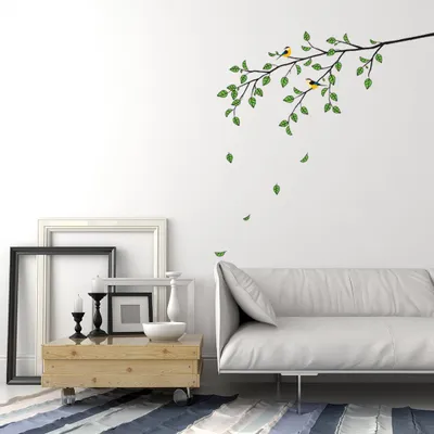 Produktbild von Dekorative Wandaufkleber mit einem Baum und einem Vogel