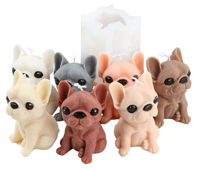 Produktbild von Silikonform für Hunde, 3D-Französische Bulldogge, Silikonform für DIY-Kerzen, Epoxidharz-Tiere für Schokolade, Fondant, Tortendekoration, Seife und Kerzen