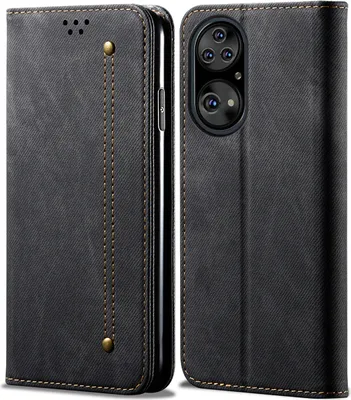 Obrázek produktu pro Huawei P50 Pouzdro, Kožené Peněženkové Pouzdro s Magnetickým Uzavíráním a Stojánkem pro Huawei P50 černé