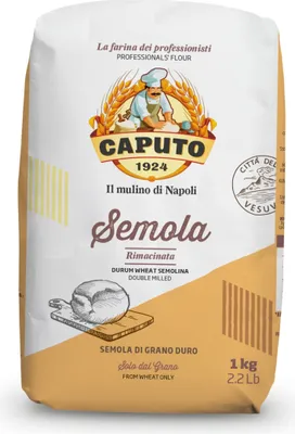 Produktbild von Caputo Semola Rimacinata 1kg - Italienischer Hartweizengrieß fein gemahlen - Perfekt für frische Pasta & als Pizzamehl - Goldgelbe Farbe