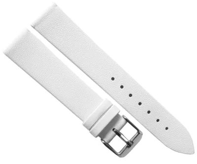 Produktbild von Minott | Uhrenarmband weiches Leder weiß glatt flach ohne Naht, Stegbreite:16mm, Schließe:Silbern