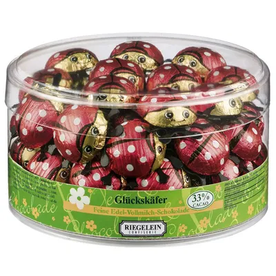 Zdjęcie produktu dla Riegelein Glückskäfer delikatna czekolada mleczna 45 sztuk 318g