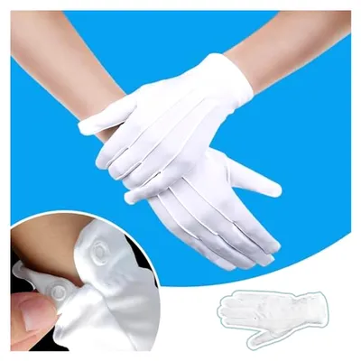 Produktbild von Weiche Baumwollhandschuhe, 2 Paar, Größe L, Dermatest: , 100% Baumwolle, Jersey Handschuhe, Gute Passform, Weiß