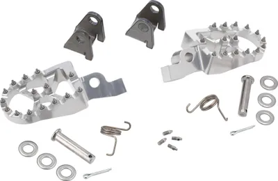 Produktbild von Set: AKF CNC Fußrasten MX-Style, inkl. Federn, Kantbleche - Aluminium Natur eloxiert