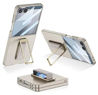 Image de Étui de protection intégral ultra-fin GKK avec support pivotant en titane pour Samsung Galaxy Z Flip7