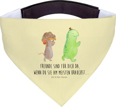 Produktbild von Mr. & Mrs. Panda Halstuch Für Hunde Schildkröte Maus - Gelb Pastell - Geschenk, Hundehalstuch, Hals Tuch, Dreieckstuch, Hund, Freunde, Beste, Schal, Bandana