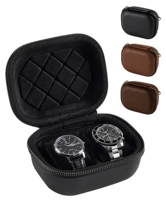 Produktbild von Uhren Reiseetui Hartschalen-Box für 2 Uhren Kunstleder Schwarz bis 50 mm