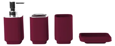Immagine prodotto di Set di accessori da bagno in 4 pezzi, color borgogna