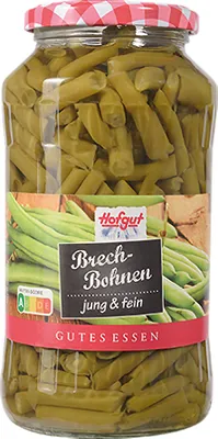 Obrázek produktu pro Hofgut Francouzské fazole mladé a jemně předvařené francouzské fazole 720ml