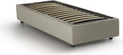 Produktbild von Einzelbett Dbacci, Containerbett mit Stoffbespannung, 100%  Italy, Frontöffnung, passend für Matratze Cm 80x200, Beige