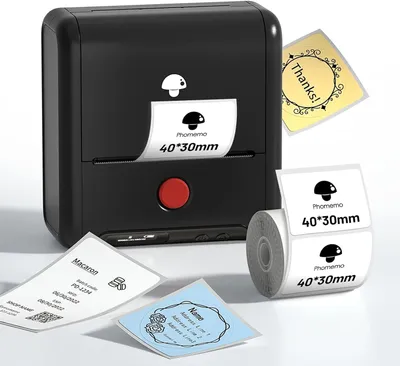 Image de Phomemo M200 Imprimante d'étiquettes thermique Bluetooth, 3 inch Adress Label Maker pour petites entreprises, maison, bureau, code-barres, logo, noir