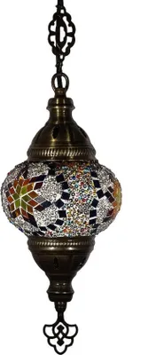 Zdjęcie produktu dla Wisząca lampa mozaikowa Ostere – turecka lampa w wielu kolorach – ręcznie wykonana dekoracja do Twojego domu